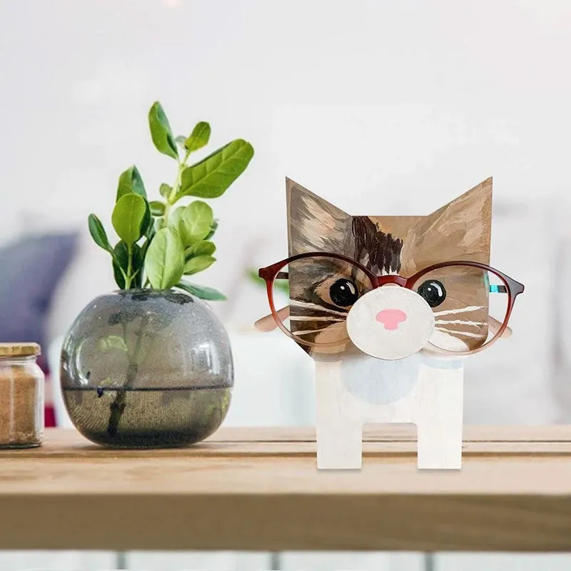 Handmade Glasses Stand Cat