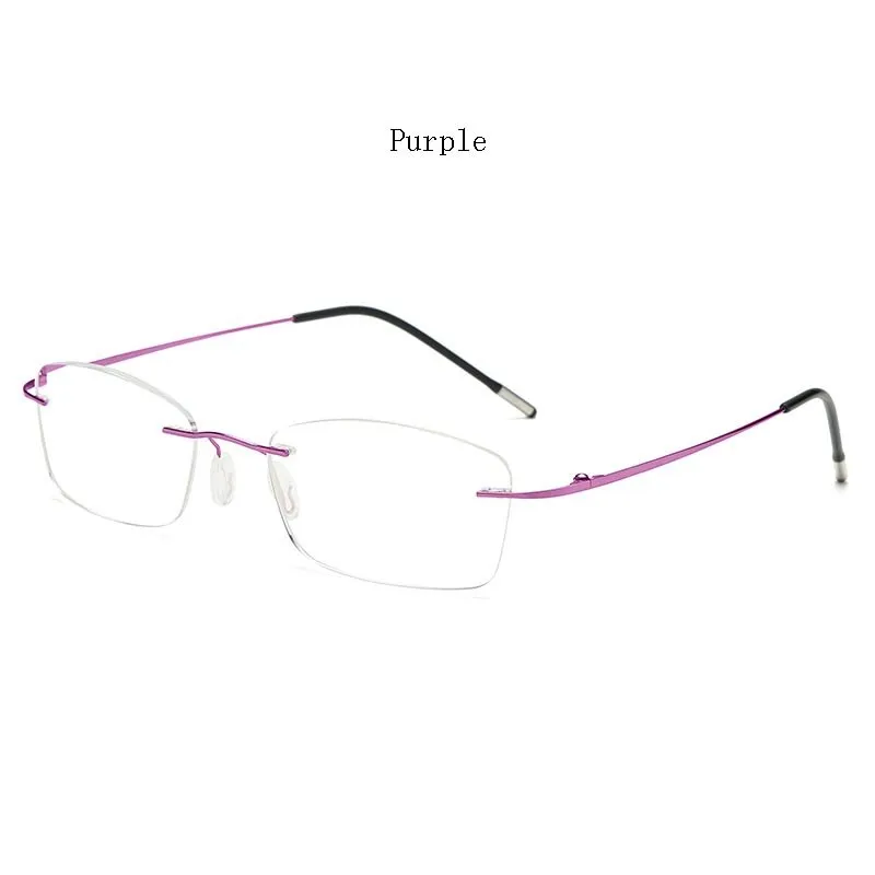 Hdcrafter Unisex Rimless Rectangle Titanium Frame Reading Glasses 8025