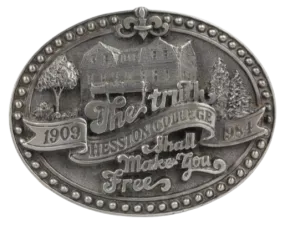Hesston 1909 to 1984 Limited Edition The Truth Shall Make You Free Belt Buckle