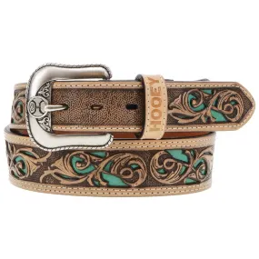 Hooey Men's Turquoise Tooled Belt