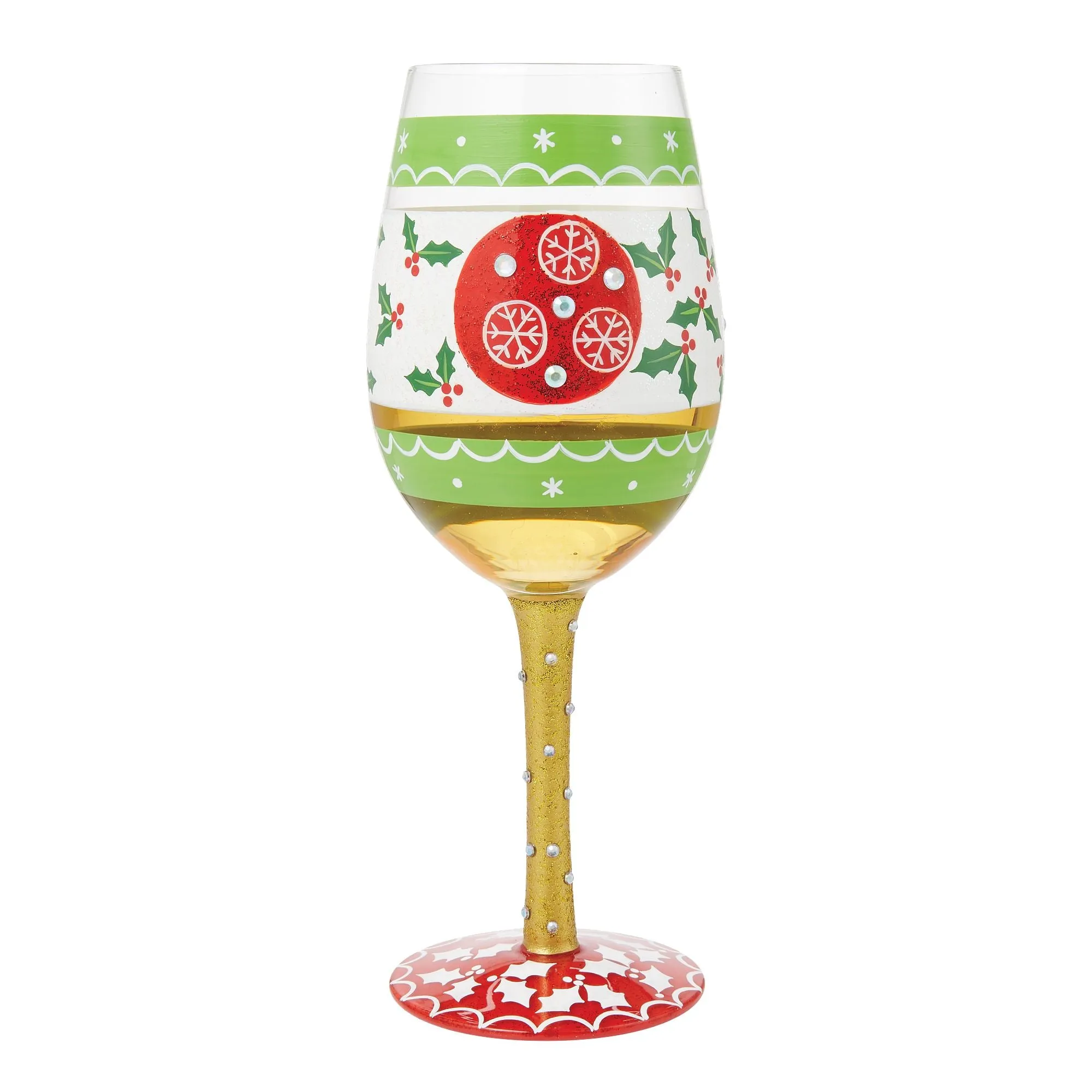 In Full Cheer Hand Painted Wine Glass