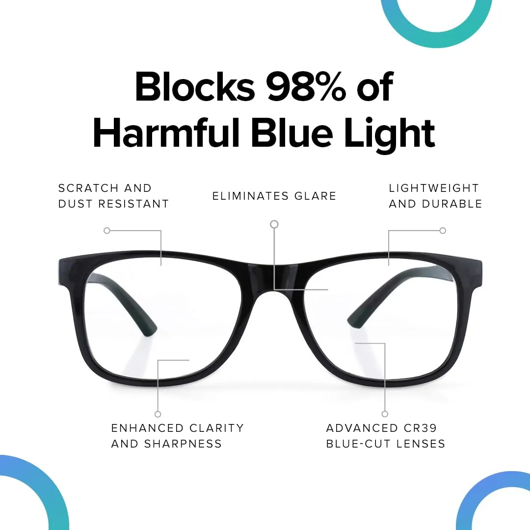 Intellilens Navigator Blue Cut Computer Glasses for Eye Protection | Unisex, UV ProtectionZero Power, Anti Glare & Blue Light Filter Glasses | Pack of 24