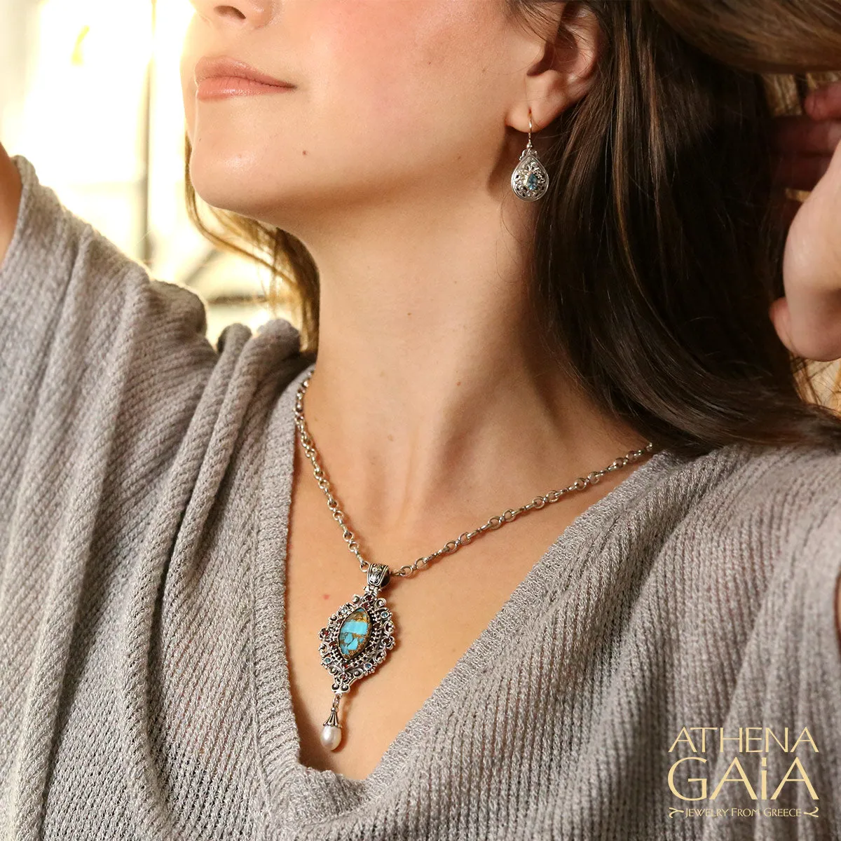 Iris Marquise Silver Face Pendant