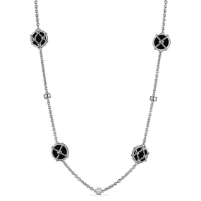 Isola Long Station Necklace with Black Onyx