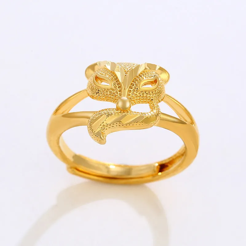 Jewelry Cartoon Animal Fox Metal Bracelet Ring Women's Light Luxury Niche High-end Jewelry Ring
