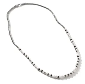 John Hardy Colorblock Sterling Silver and Pearl Slim Chain Necklace