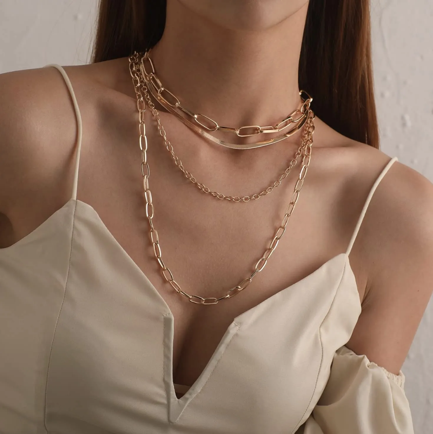 Joker & Witch Luna Multi Layered Link Chain Necklace
