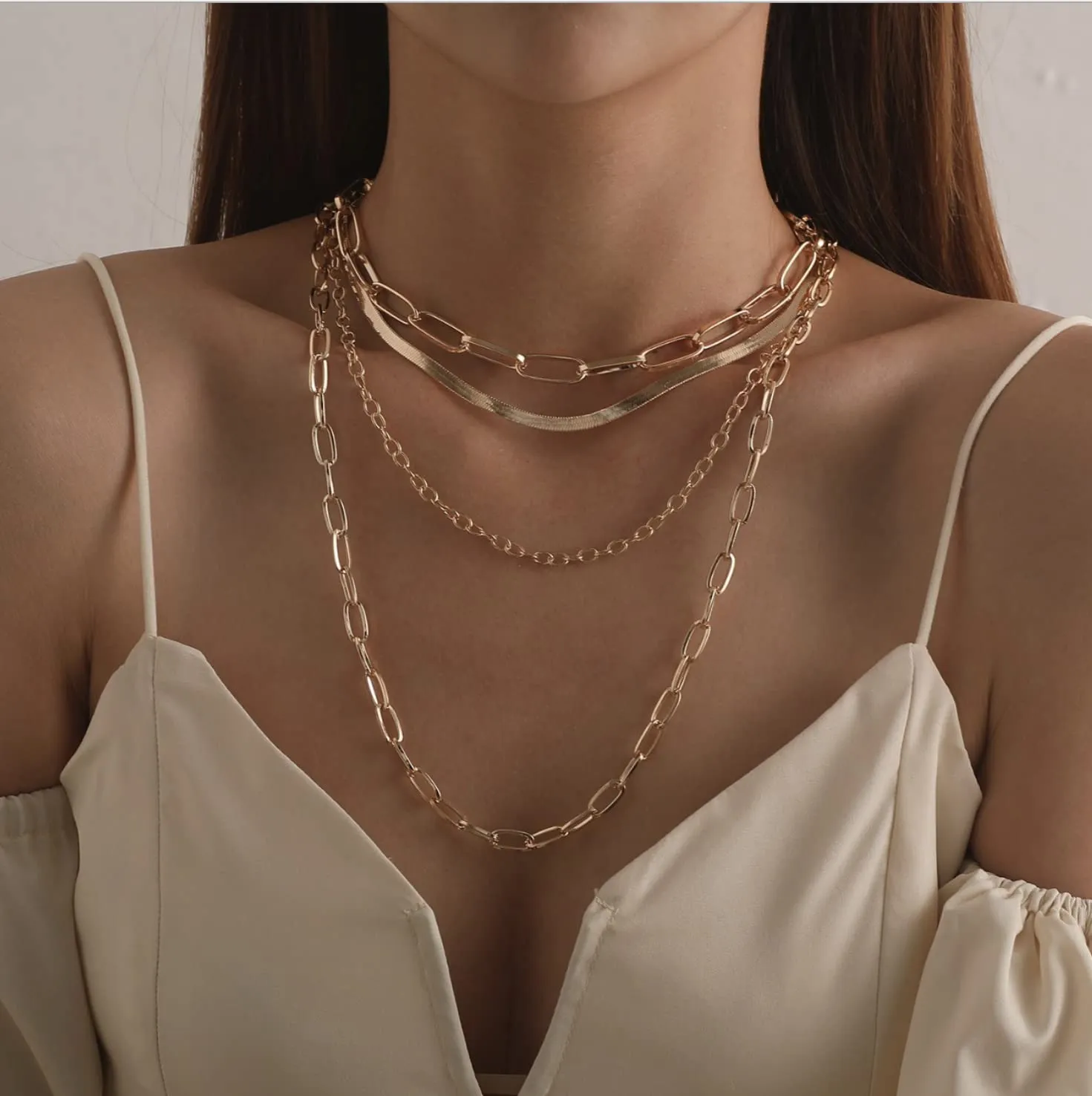 Joker & Witch Luna Multi Layered Link Chain Necklace