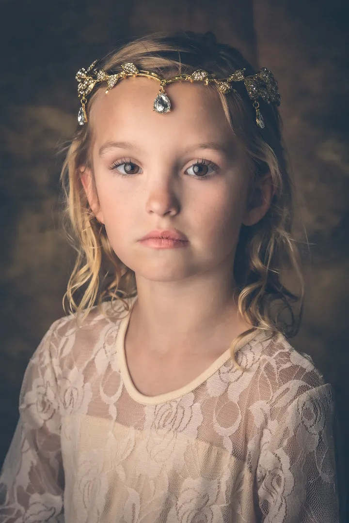 Just Pixie Waterdrop Tiara in Gold
