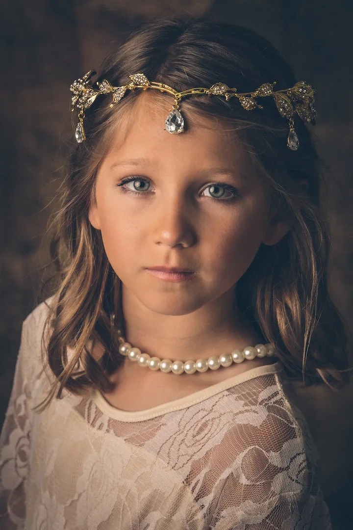 Just Pixie Waterdrop Tiara in Gold