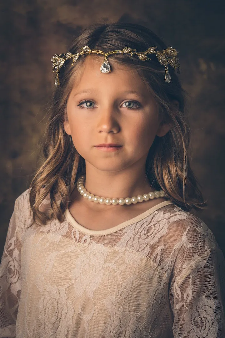 Just Pixie Waterdrop Tiara in Gold