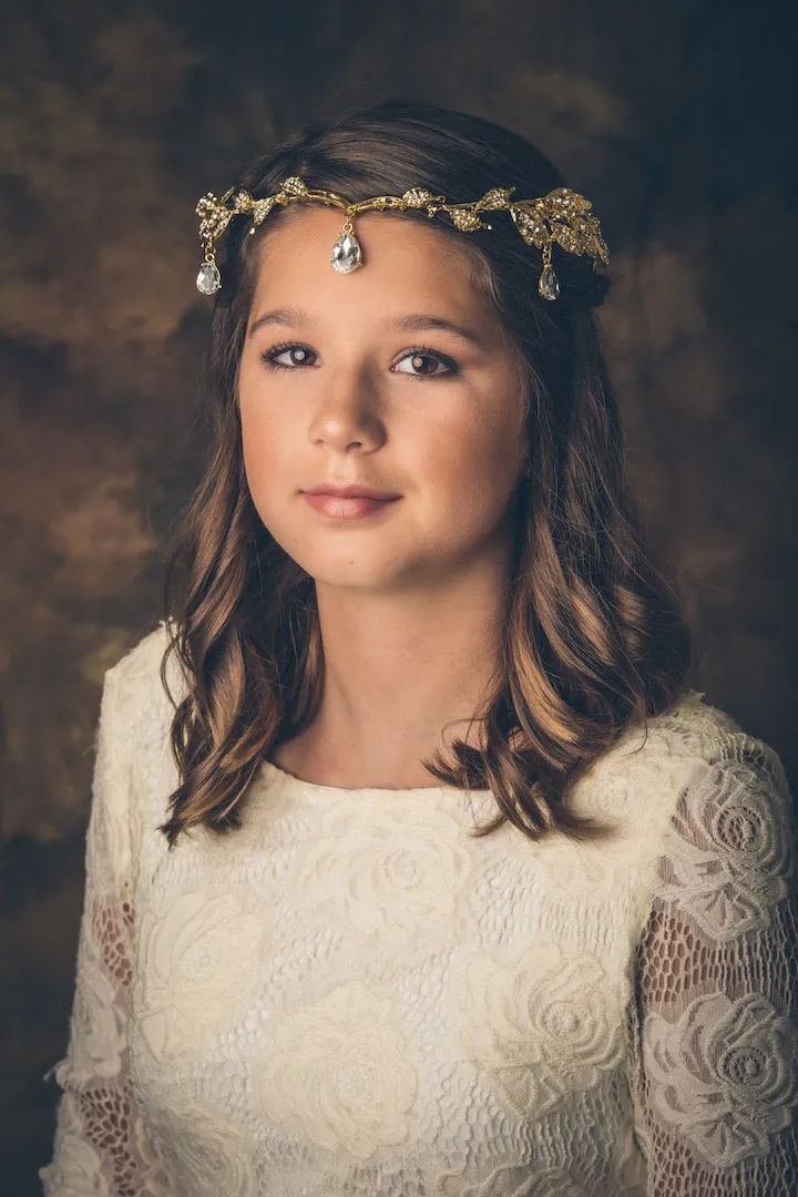 Just Pixie Waterdrop Tiara in Gold