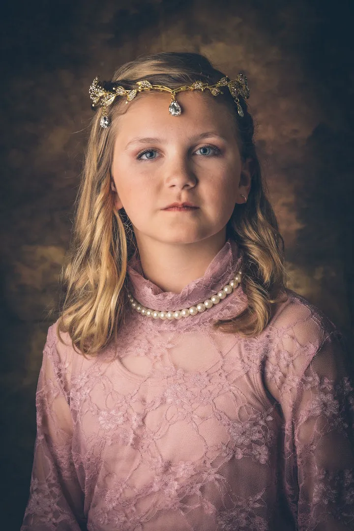 Just Pixie Waterdrop Tiara in Gold