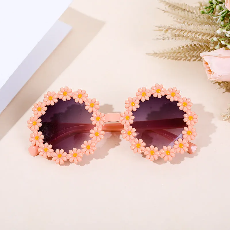 Kids Floral Sunglasses Stylish Sun Protection for Outdoor Adventure