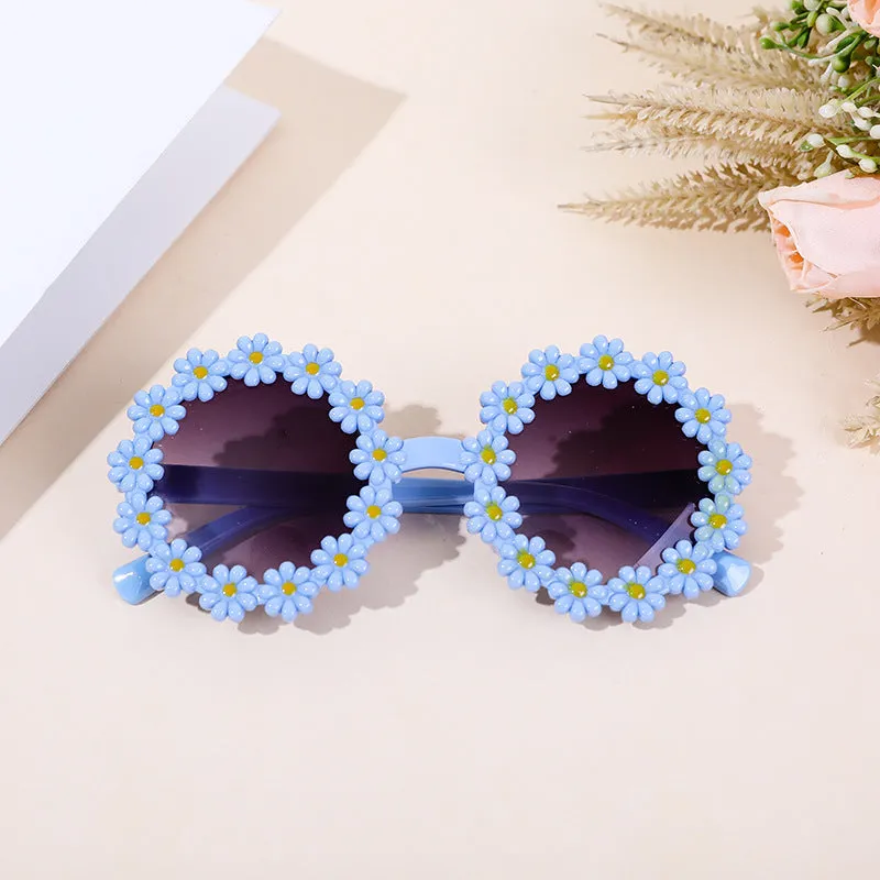 Kids Floral Sunglasses Stylish Sun Protection for Outdoor Adventure