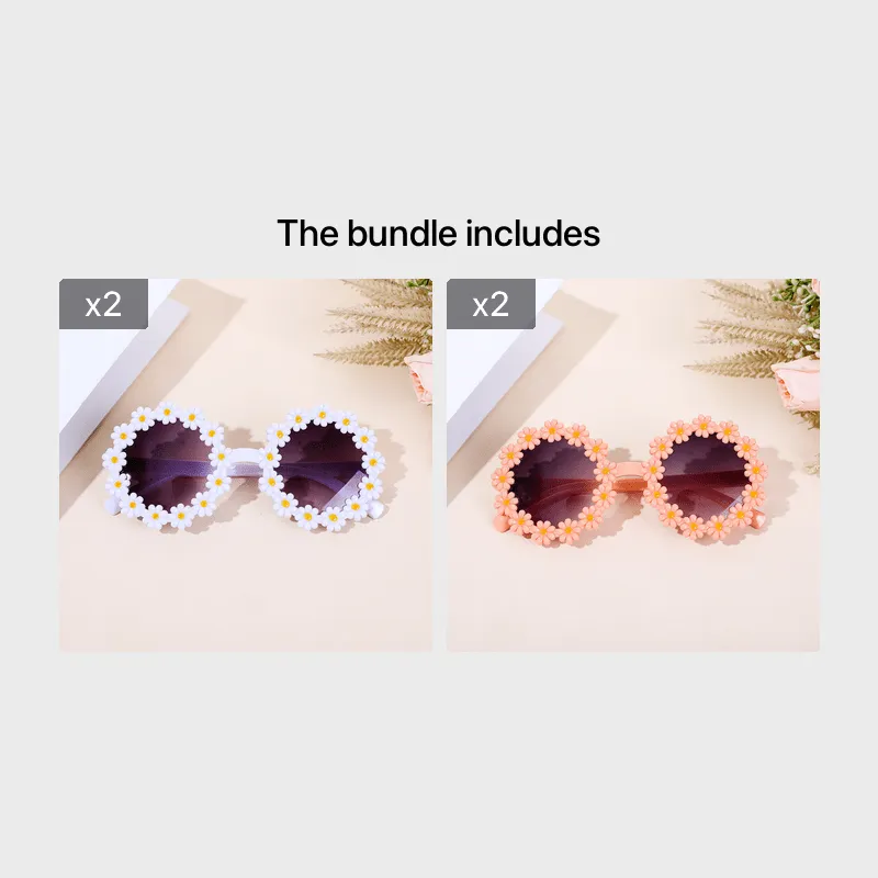 Kids Floral Sunglasses Stylish Sun Protection for Outdoor Adventure