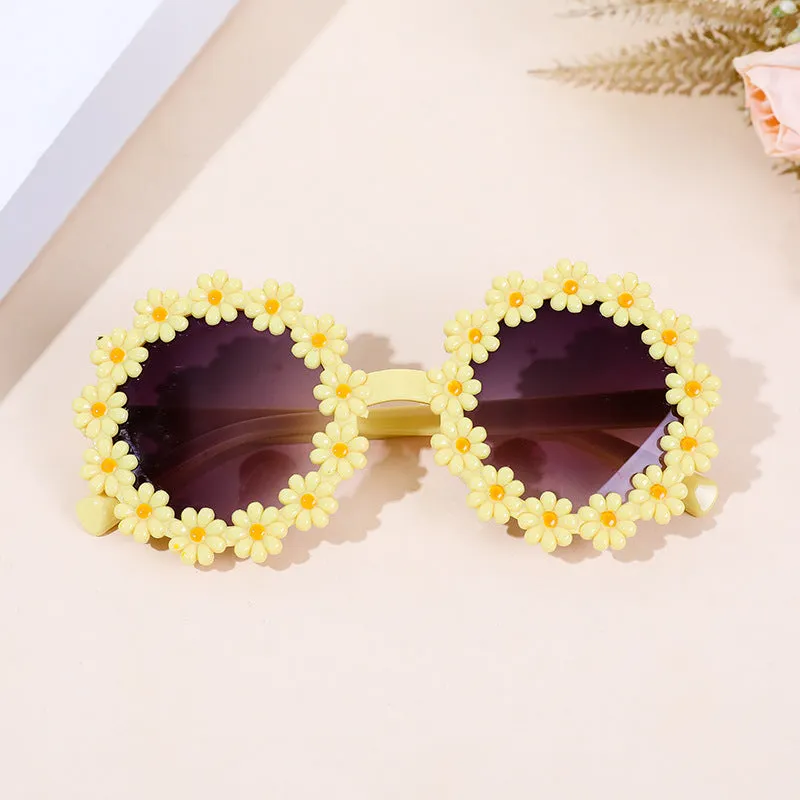 Kids Floral Sunglasses Stylish Sun Protection for Outdoor Adventure