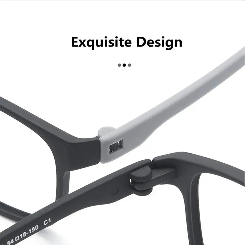 Kocolior Unisex Full Rim Square Tr 90 Hyperopic Reading Glasses 66011
