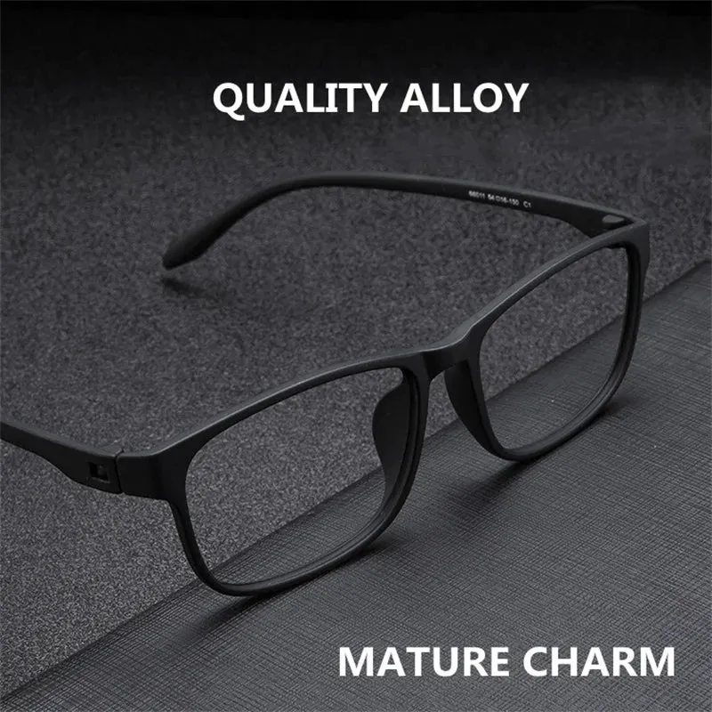 Kocolior Unisex Full Rim Square Tr 90 Hyperopic Reading Glasses 66011