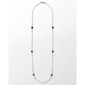 Konstantino Anthos Collection Silver and Gold Black Onyx Ivy Station Necklace