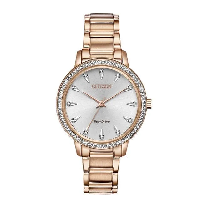 Ladies Bracelet Dress Stainless Steel Rose Gold Watch FE7043-55A