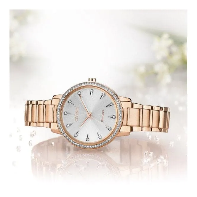 Ladies Bracelet Dress Stainless Steel Rose Gold Watch FE7043-55A