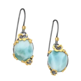 Larimar Silver Earrings