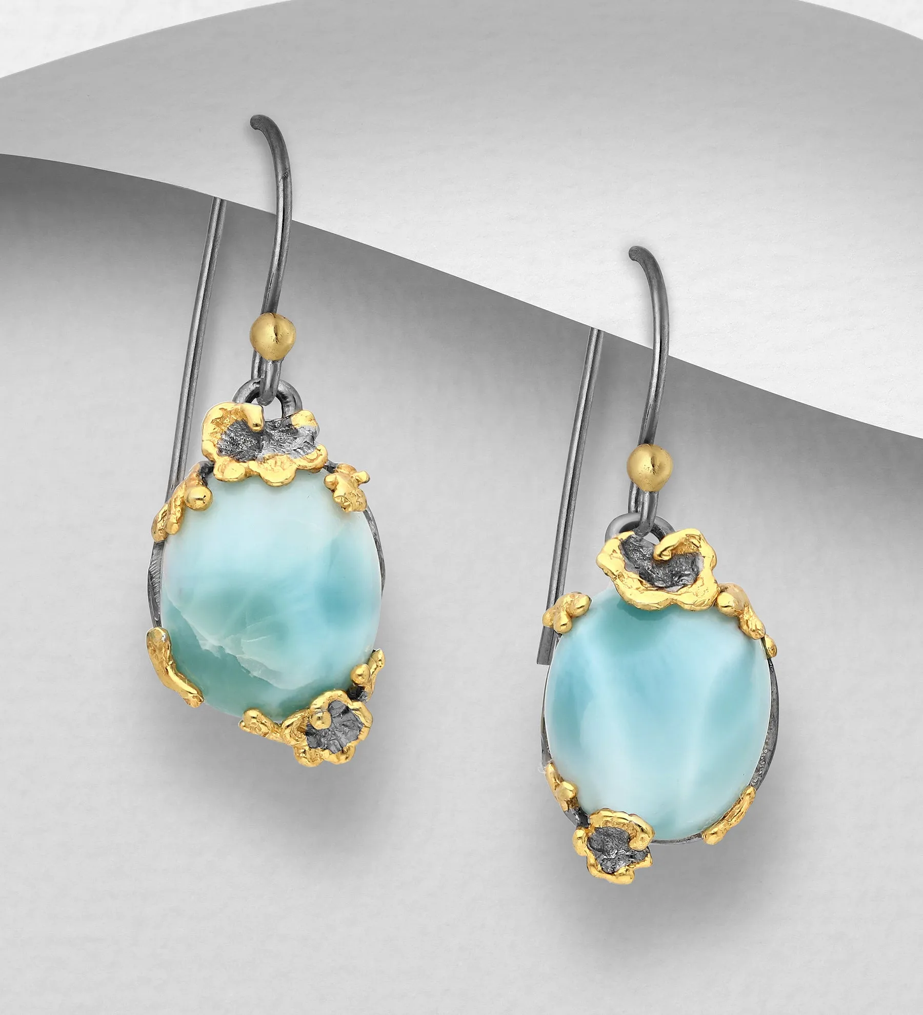 Larimar Silver Earrings