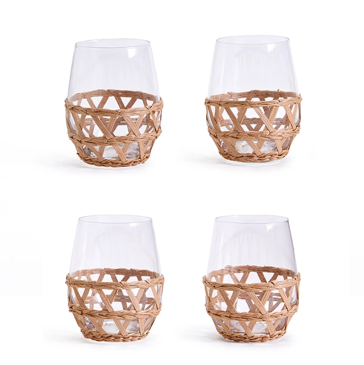 Lattice Stemless Wine Glasses