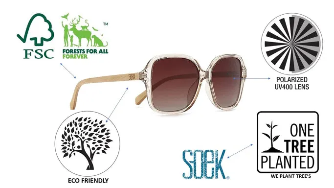 Lila Grace Charcoal Grey Black Gradient Lens l Walnut Arms