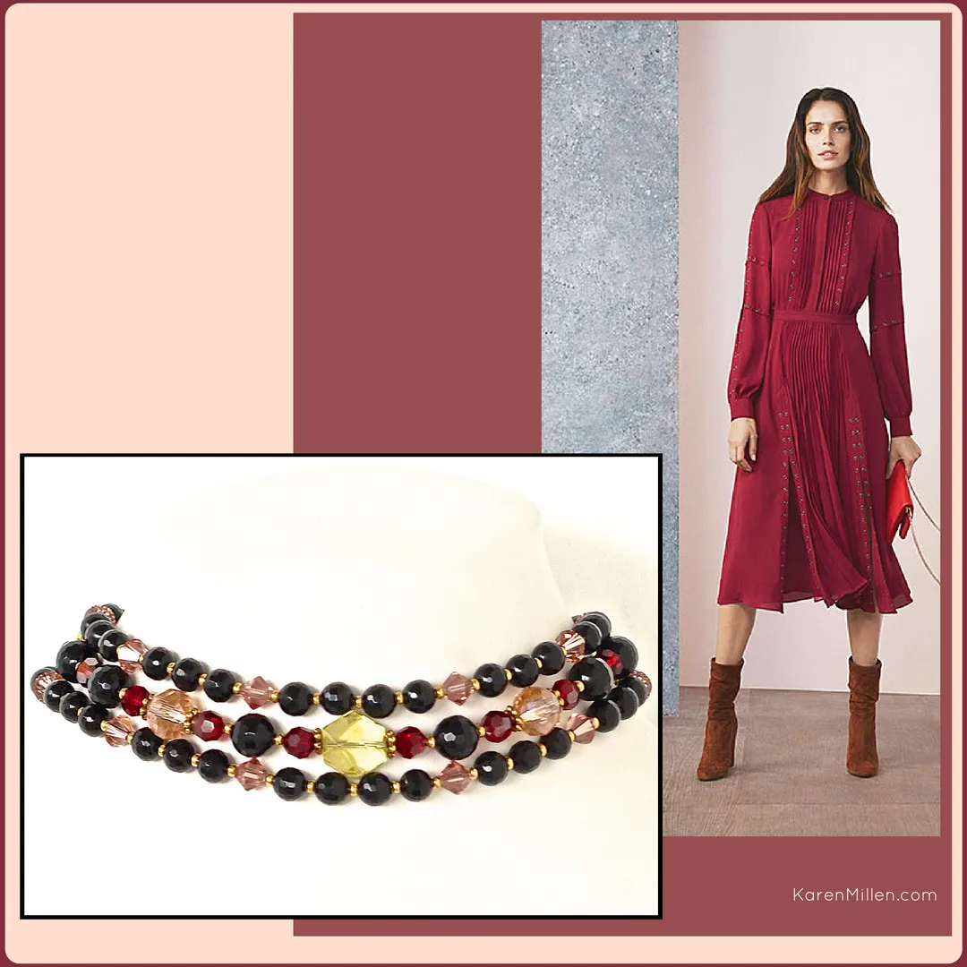 Lyra: Black Beaded Choker