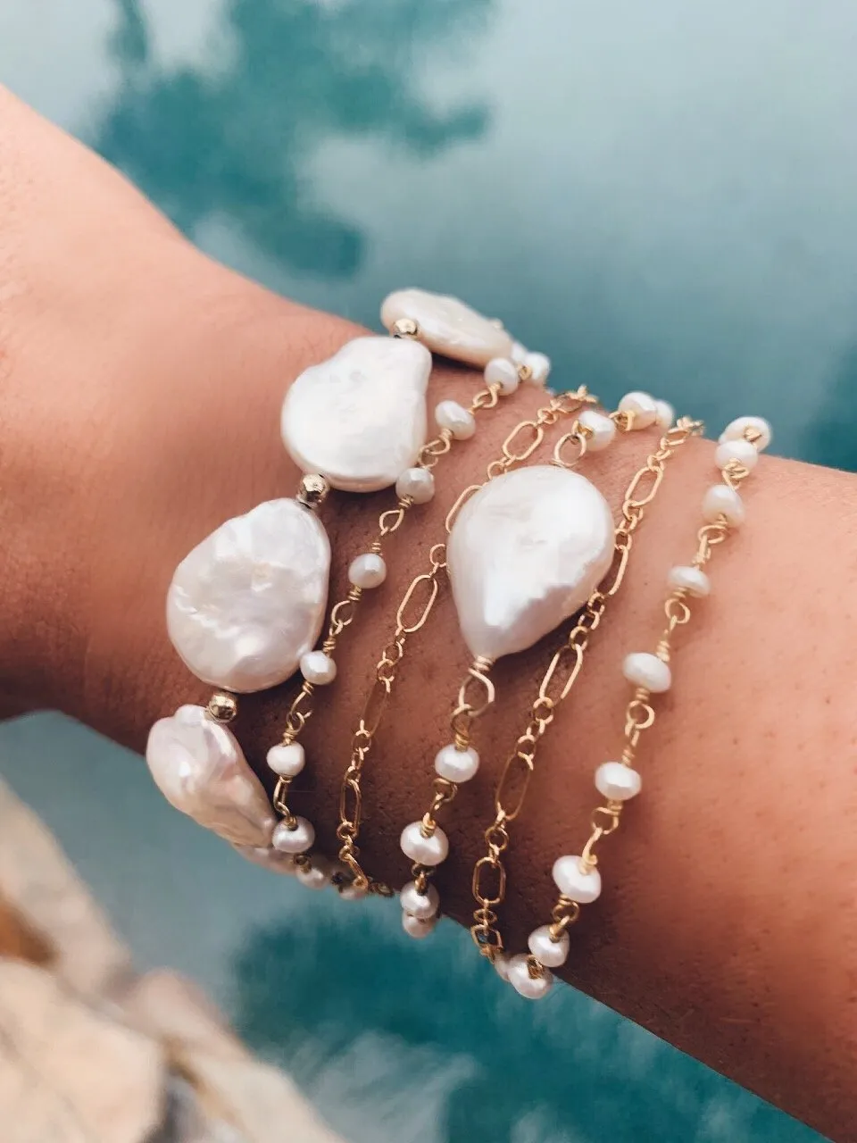 Mac and Ry - Freshwater Coin Pearl Bracelet