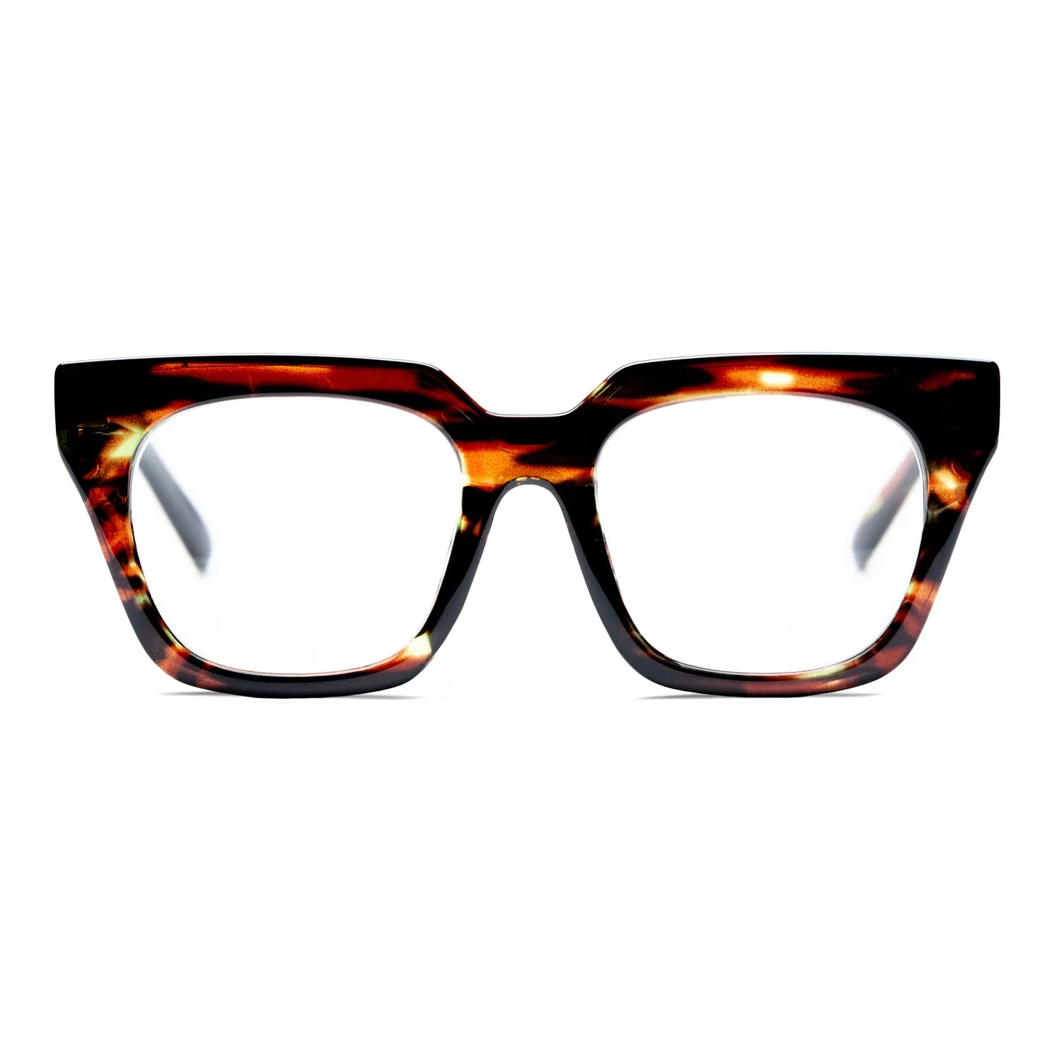MADISON | Brown | Green Streaks | Gold Rim | Blue Light