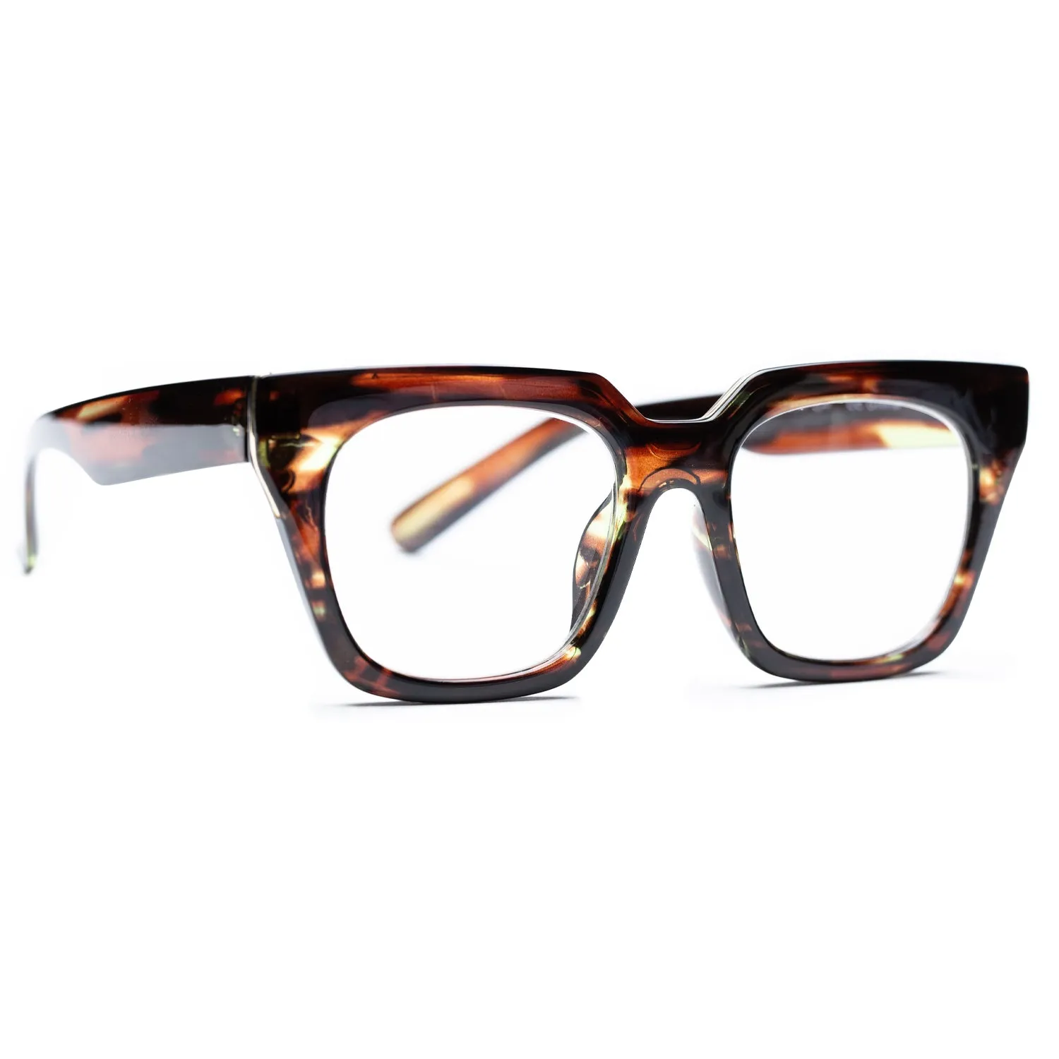 MADISON | Brown | Green Streaks | Gold Rim | Blue Light
