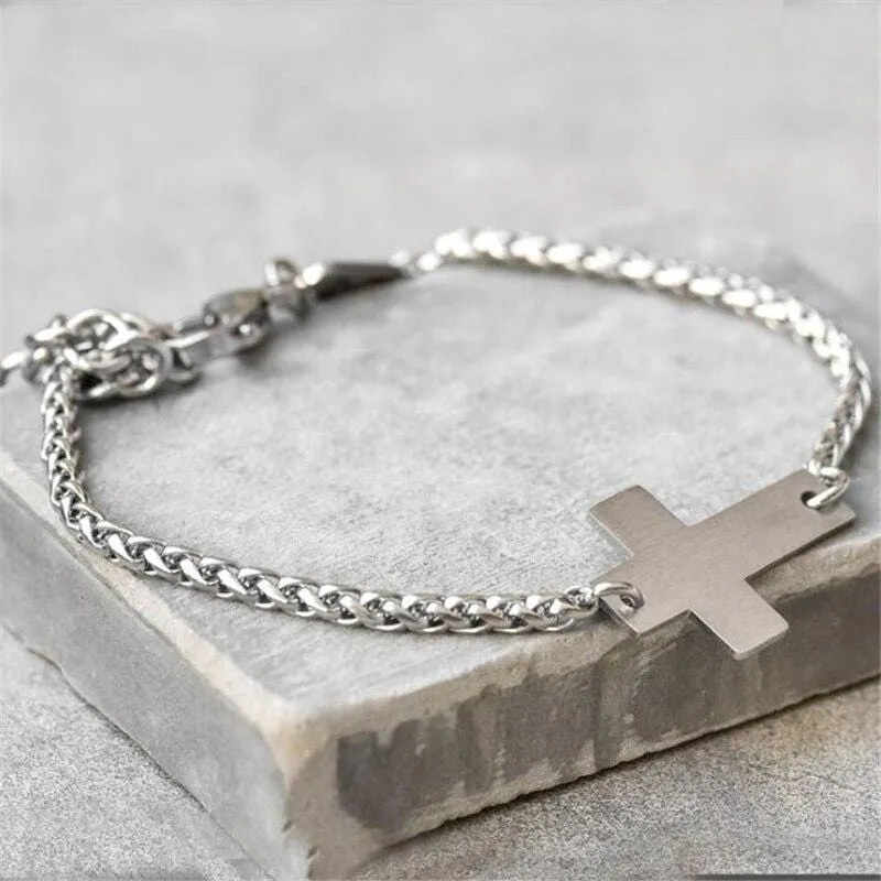 Men's Cross Bracelet <br> Glossy