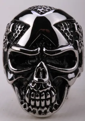 Metal Massive Black Skull Ring Stainless Steel