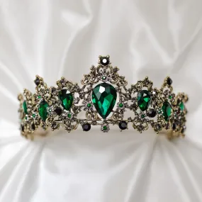 Michelle's Tiara in Green & Antique Gold