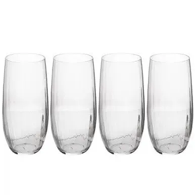 Mikasa Treviso 4-Piece Crystal Highball Glass Set, 400ml