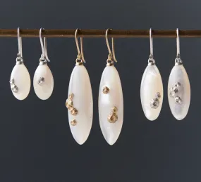 Mother of Pearl Ruthie B. Earrings with Barnacles