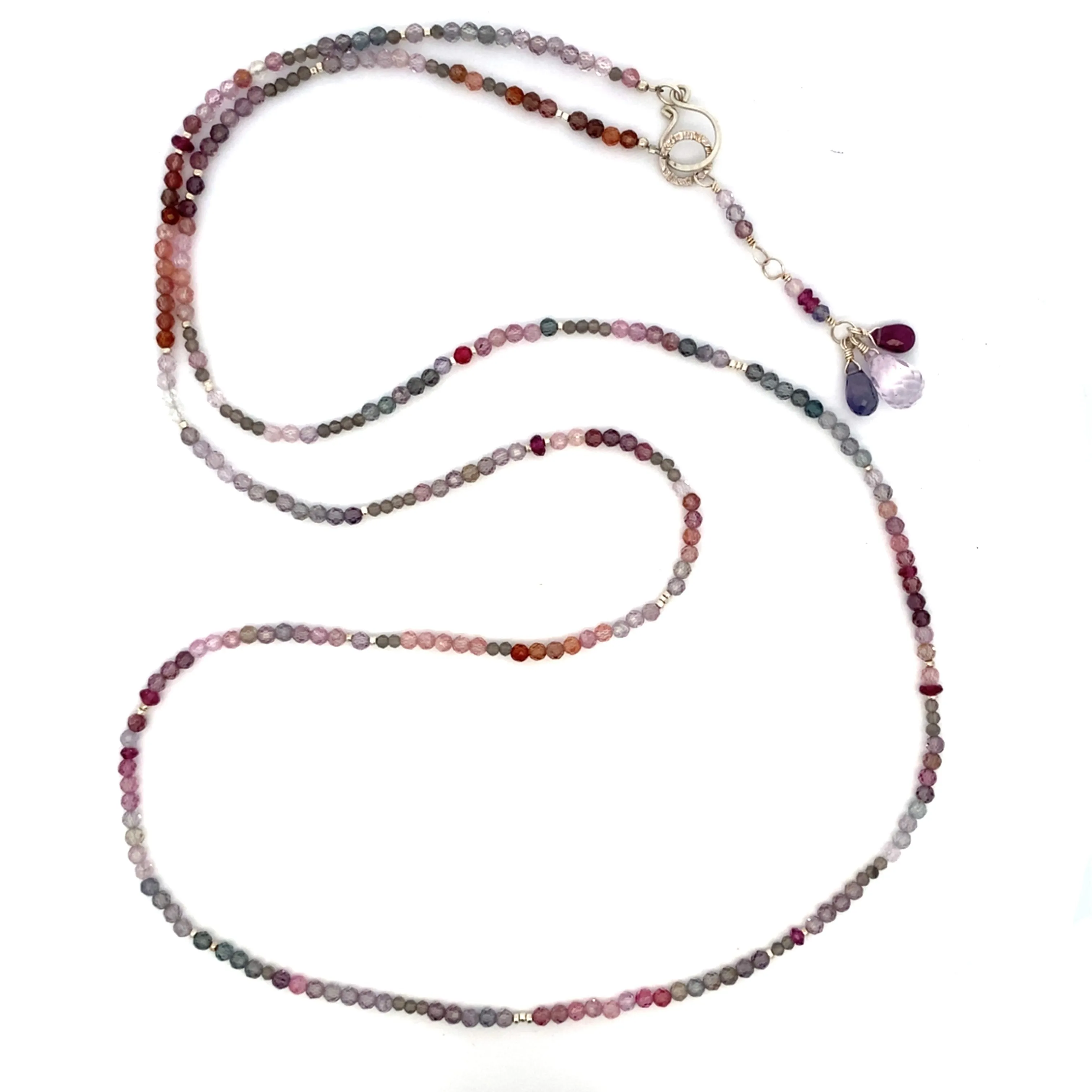 Multi Gemstone Necklace/Wrapped Bracelet with Multi-Spinel