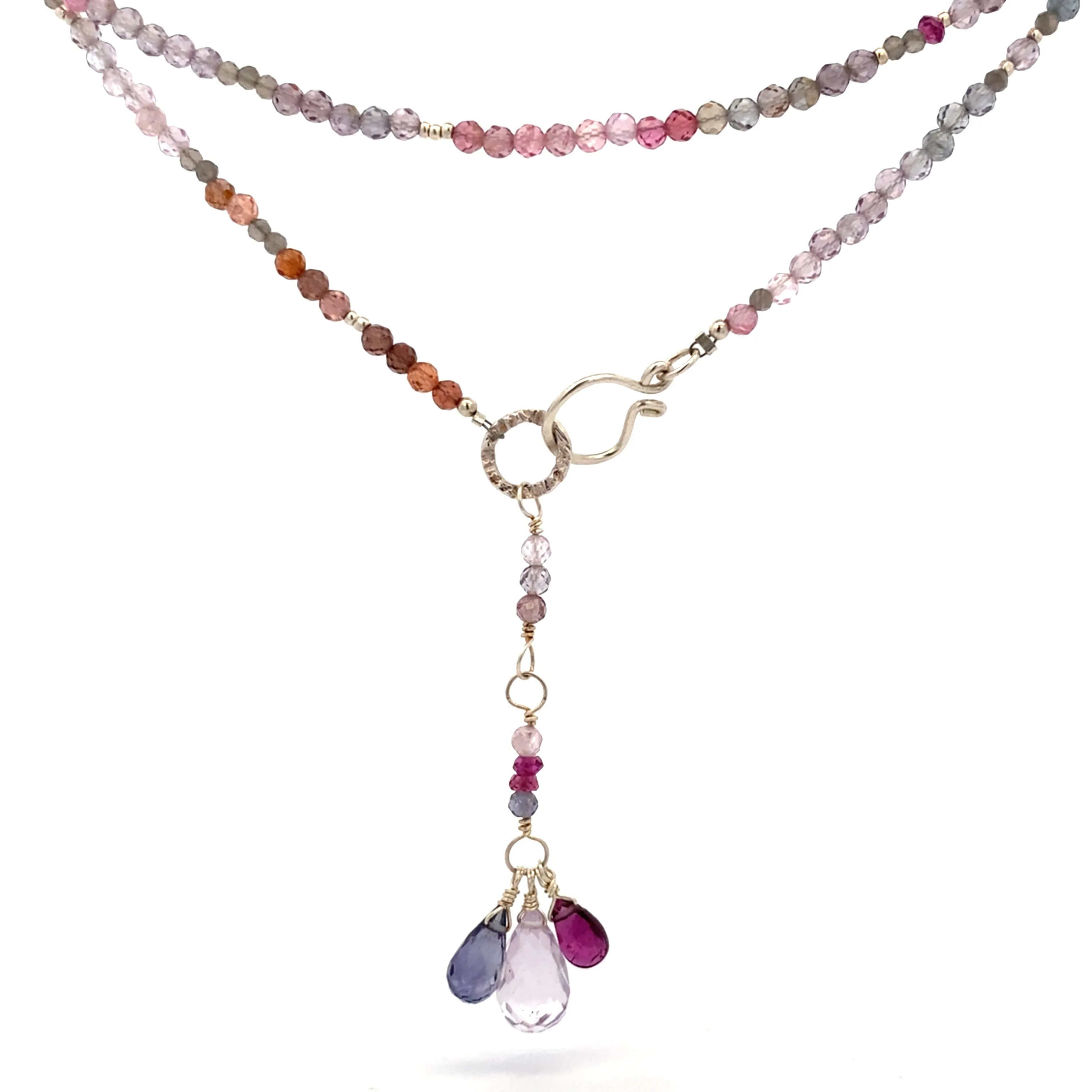 Multi Gemstone Necklace/Wrapped Bracelet with Multi-Spinel