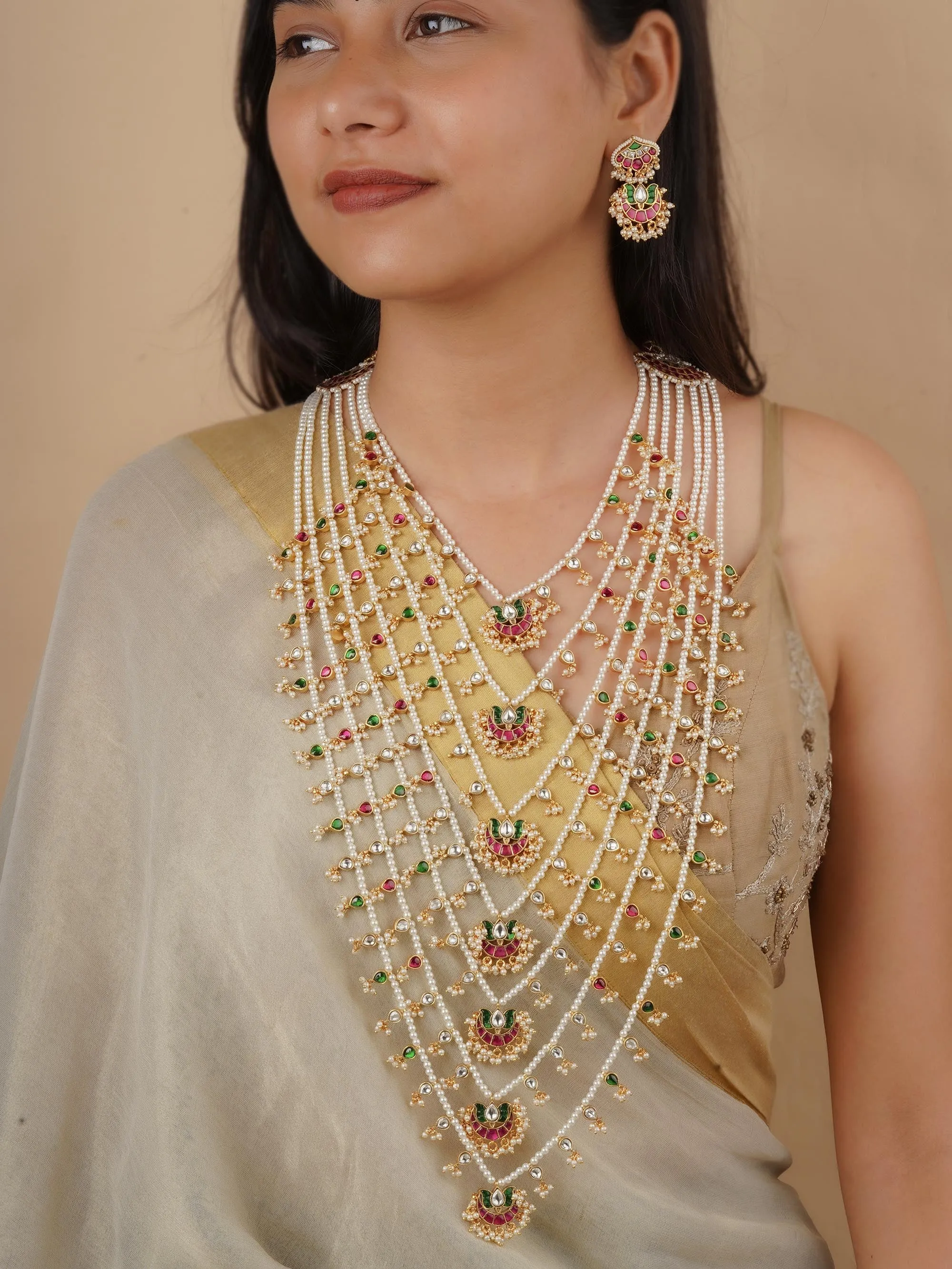 Multicolor Gold Plated Mishr Necklace Set - MR-S727M