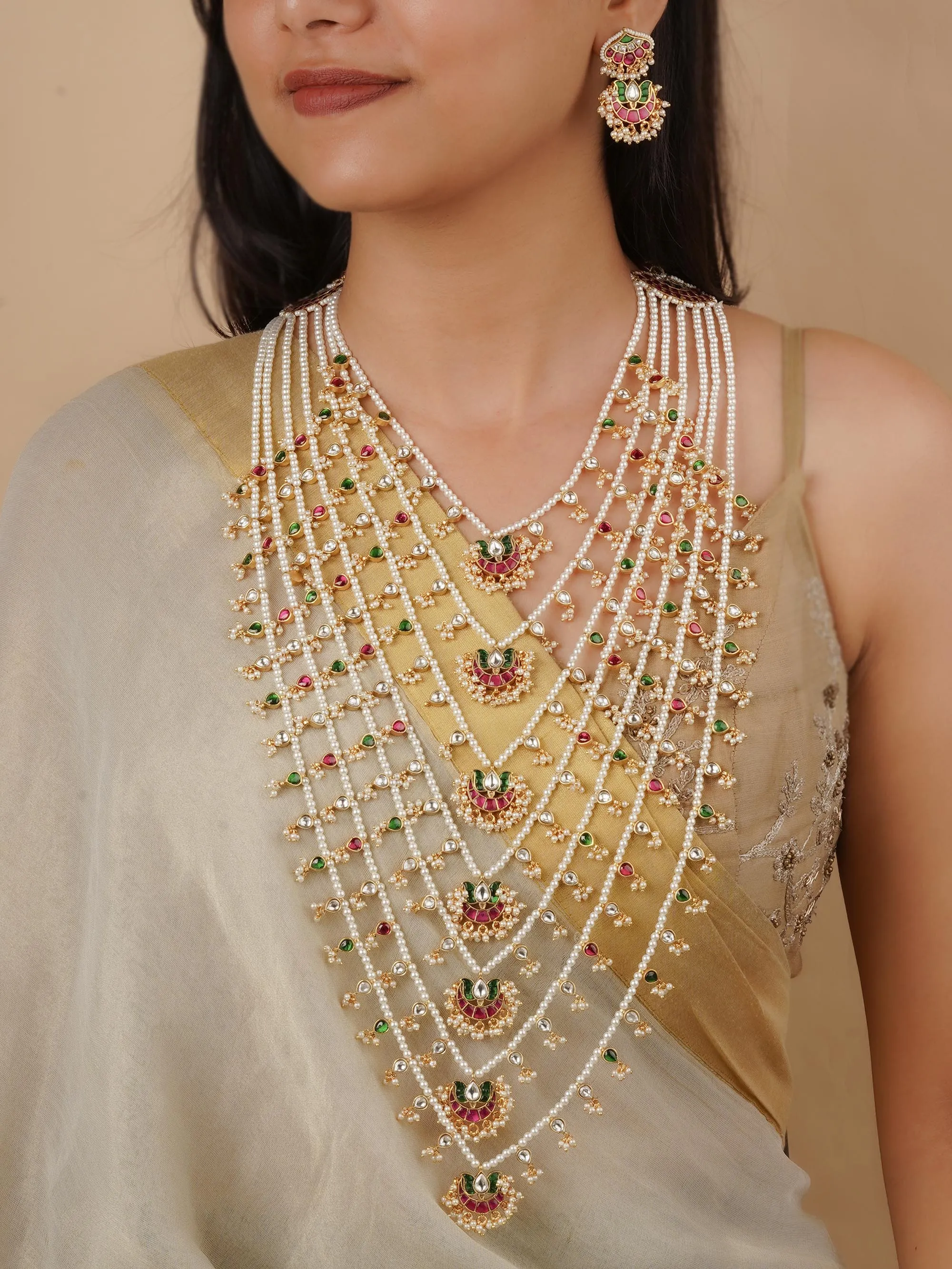 Multicolor Gold Plated Mishr Necklace Set - MR-S727M