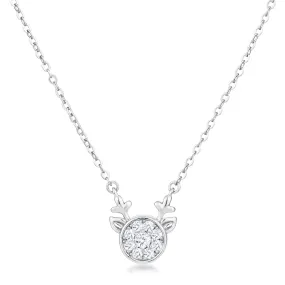 Nala Reindeer CZ Silver Pendant