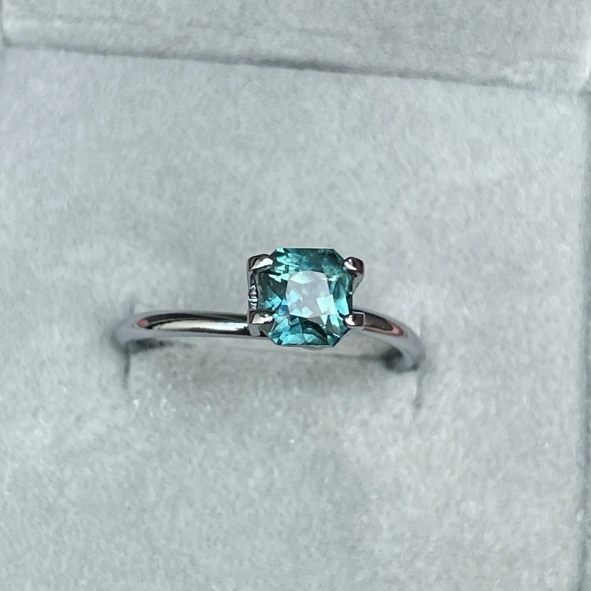 Natural Blue Green Sapphire Radiant Cut 1.43 Carat
