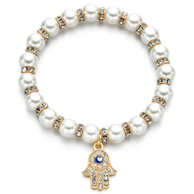 Natural Freshwater Pearls Bracelet with branches, palms, big trees, rudders, love hearts, owls pendants