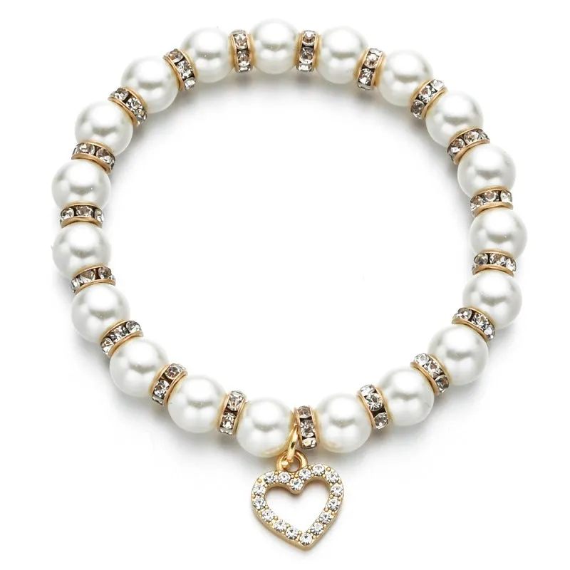 Natural Freshwater Pearls Bracelet with branches, palms, big trees, rudders, love hearts, owls pendants