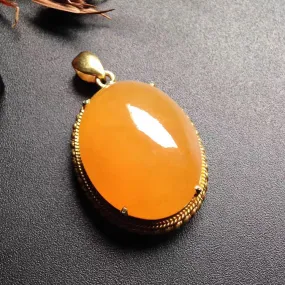 Natural Jade Pendant Jadeite Gold Pendant PT265