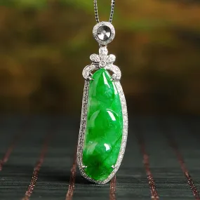 Natural Jade Pendant Jadeite Gold Pendant PT65