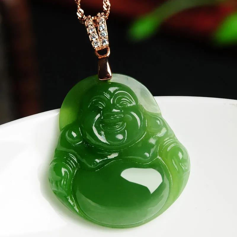 Natural Jade Pendant Nephrite Buddha Pendant PT141